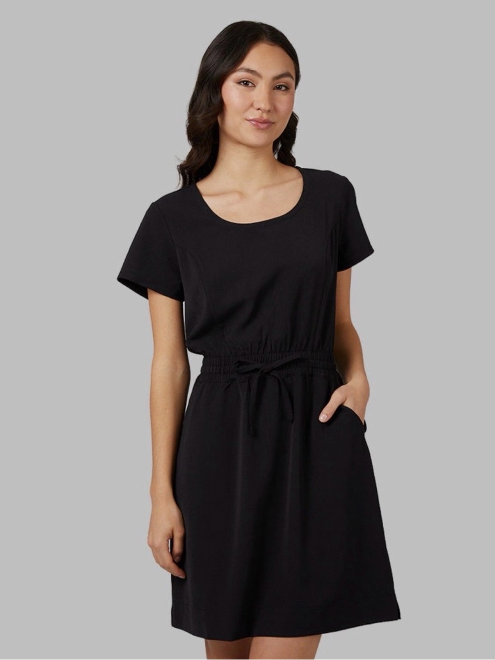 32 Degrees Ladies' Soft Twill Drawstring Dress Black - Size XL